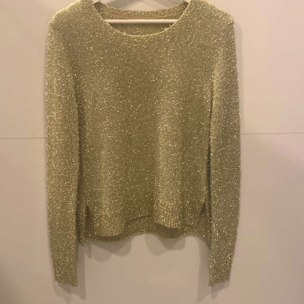 Brunello Cuconelli Gold Lurex Top sz S. All tags are removed